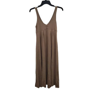 Carilyn Vaile Women's Brown Slinky Knit Sleeveless Flowy Princess Maxi‎ USA Sz S